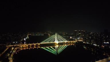 广东惠州合江<strong>大桥</strong>惠州<strong>大桥</strong>夜景交通航拍